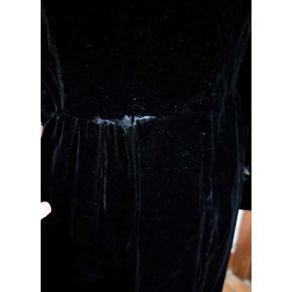 Black Rayon Velvet with Faux Button Up - Picture 5 of 7